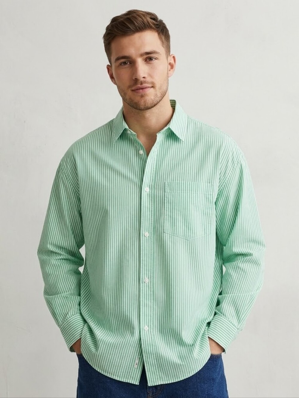 H&M Men's Oversized Fit Poplin Shirt Large